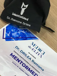 Certificatul MentorMed al dr. Ramona Drilea și boneta programului